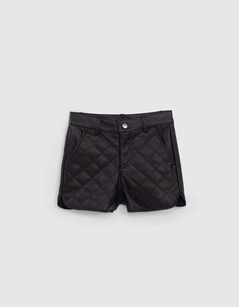 Girls’ black quilted mini me shorts