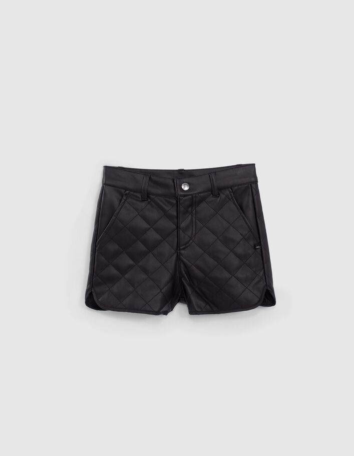 Girls’ black quilted mini me shorts - IKKS