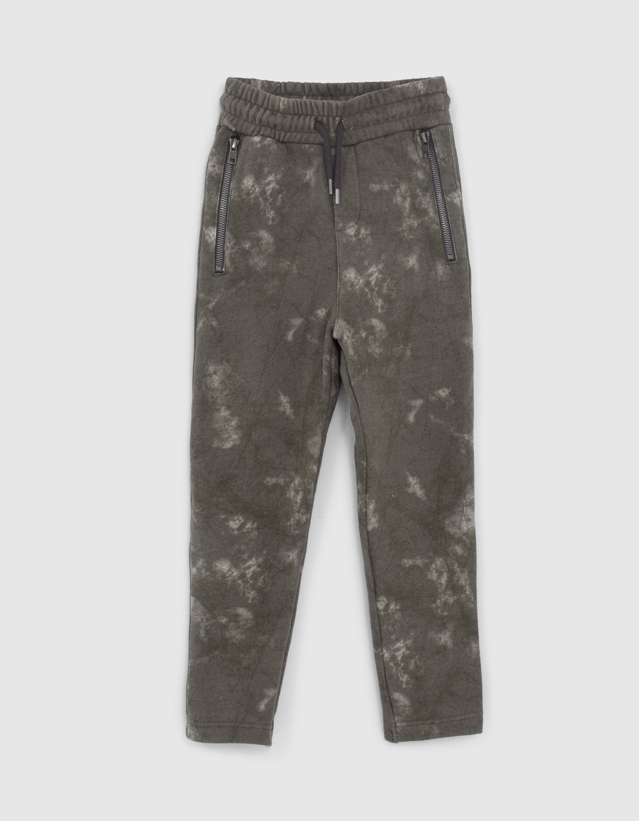 Boys khaki tie dye zipped pocket organic joggers IKKS