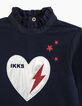 Sudadera navy coraz&oacute;n plata, rayo y estrellas rojas ni&ntilde;a-3