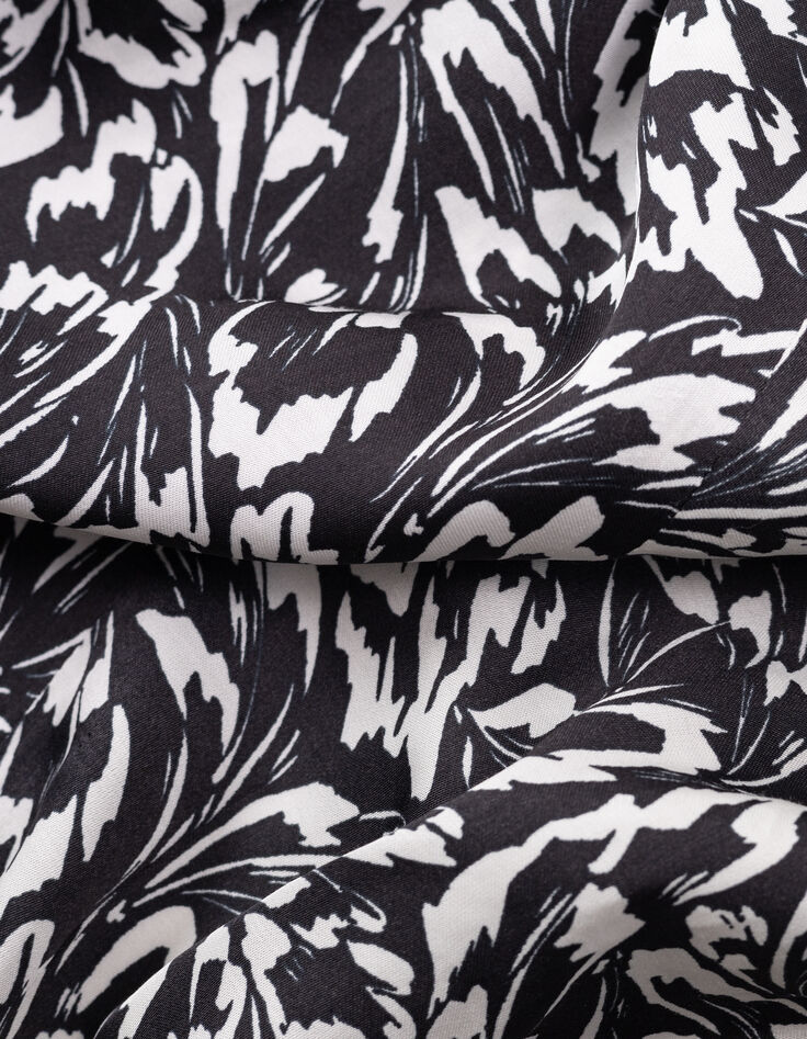 Schwarzes Top LENZING™ ECOVERO™ minimal Blumenprint Damen-6