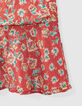 Jupe-short corail à imprimé fleurs fille-4