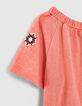 Camiseta coral oscuro bordados ni&ntilde;a-5