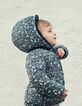 Doudoune réversible navy et imprimé tattoo bébé fille-6