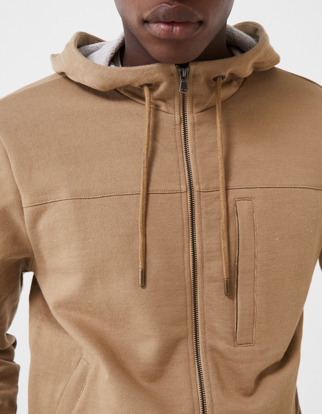 Fleece cardigan with hood on sale