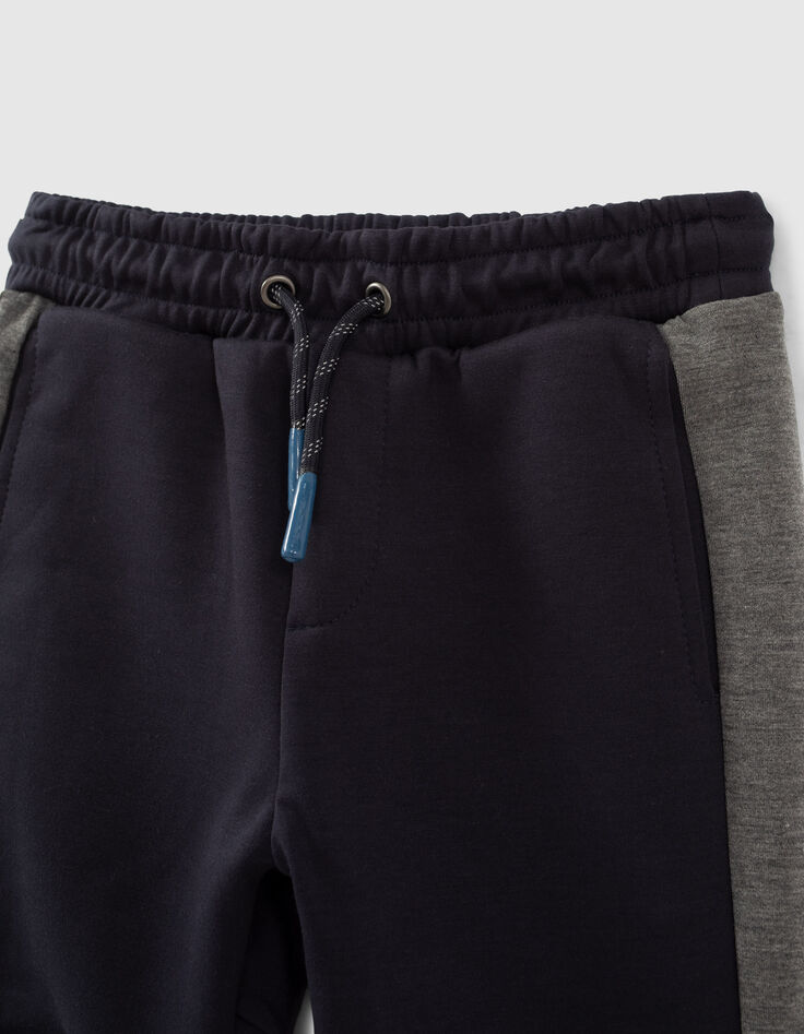 Boys’ dark navy sports joggers with side bands-3