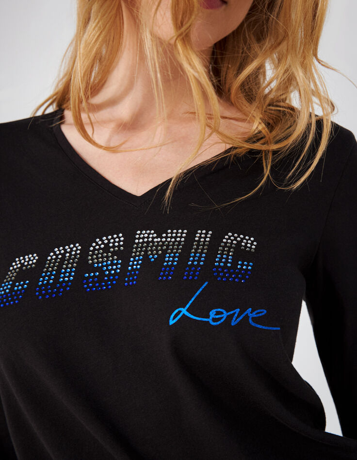 Women’s diamanté slogan long-sleeve T-shirt-2 Women’s diamanté slogan long-sleeve T-shirt-2