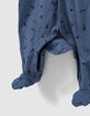 Blauer Strampelanzug mit Rocker-Print aus Biobaumwolle-4