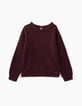 Jersey ciruela de tricot con cuello amovible niña-2