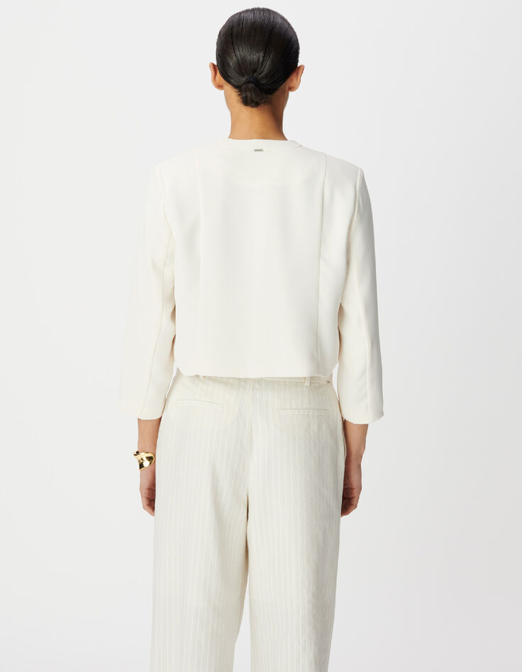 Kurze wei&szlig;e Anzugjacke-4