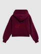 Sudadera con mensaje flocado de terciopelo rojo para ni&ntilde;a-3