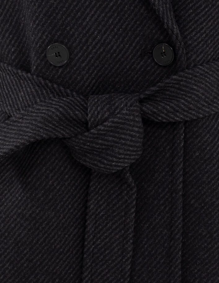 Women’s grey wool rich coat with long point lapel-2