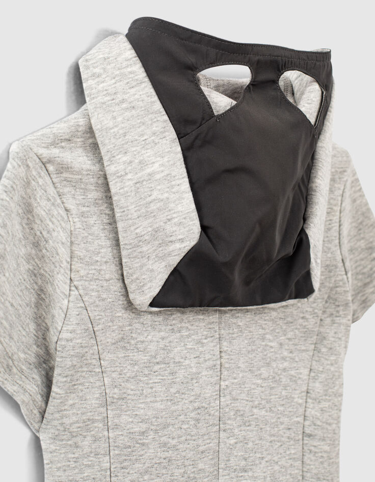 Robe gris chiné IKKS - CATWOMAN à capuche-masque fille-5