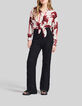 Women’s black crochet wide-leg trousers-1