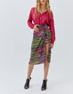 Chemise fushia avec visuel clouté dos femme-5
