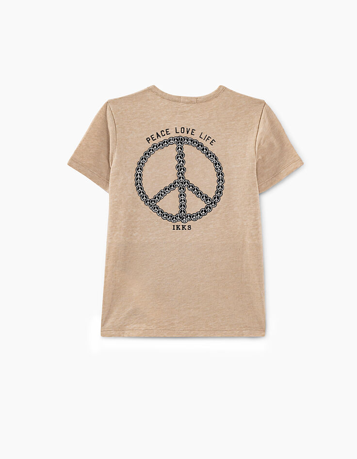 Tee-shirt beige chiné forme tunisien brodé dos garçon -3