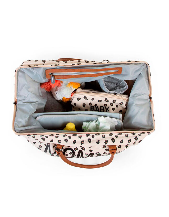 Ecru luiertas Mommy Bag luipaardprint CHILDHOME - IKKS