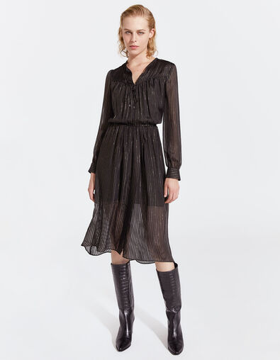 Pure Edition robe longue en soie et fil doré femme - IKKS