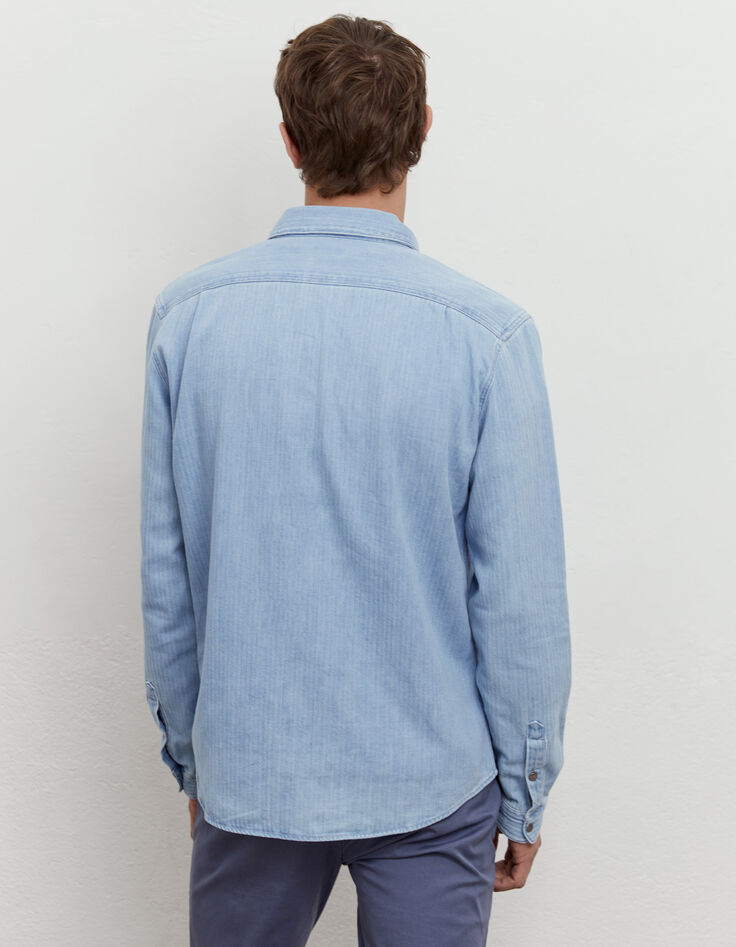 Chemise en denim EASY ciel Homme-3