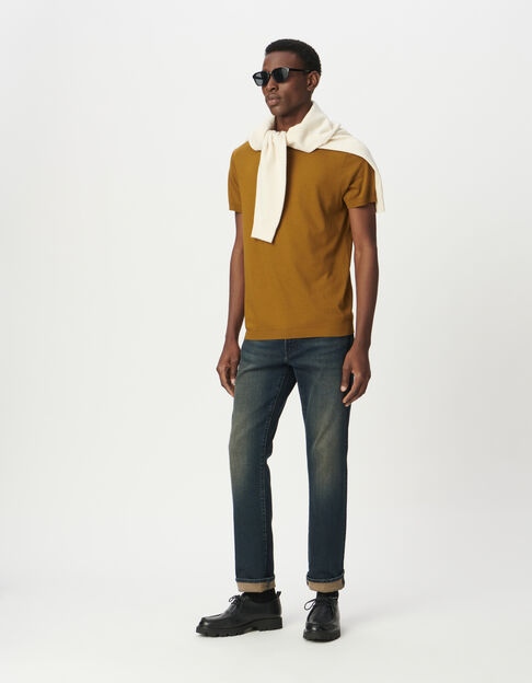Camiseta manga corta ocre algodón modal hombre - IKKS