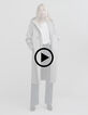 Manteau long gris parmenture amovible Femme-11