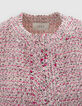Chaqueta cuadrada tweed fantasía rosa mujer-8