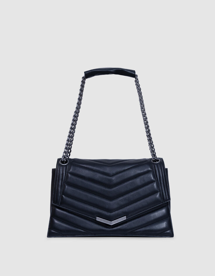 Sac THE 1 Timeless noir cuir matelassé Taille L Femme-2