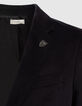 Men’s black smooth velvet suit jacket-2