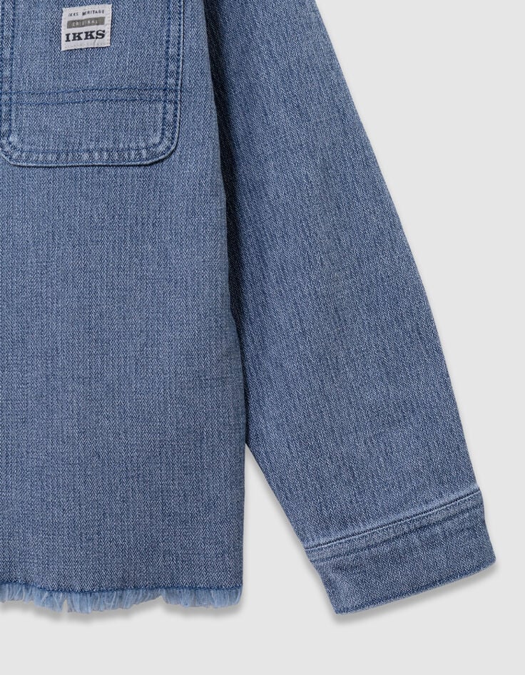Blaues Jeanshemd mit Fransenrand f&uuml;r die Jungen-4