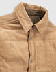 Chaqueta reversible caqui y camel terciopelo niño-6
