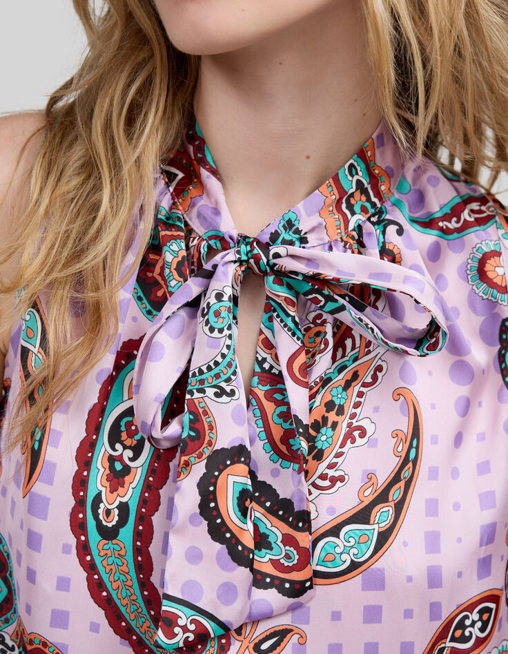 Marshmallow Recycling-Damentop mit Maxi-Paisleyprint-4