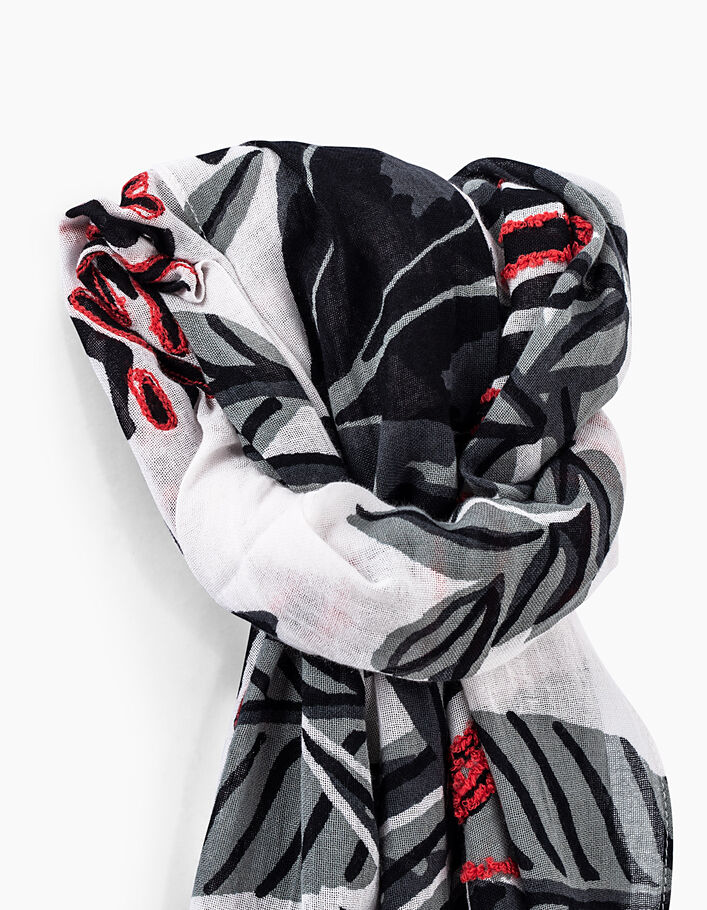 Women's zebra motif cotton Jacquard scarf - IKKS