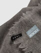 Women’s grey wool and cashmere square scarf-4 Women’s grey wool and cashmere square scarf-4