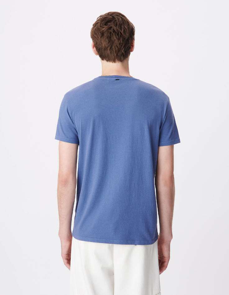 T-shirt col rond bleu coton bio Homme-3