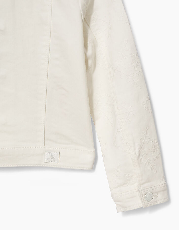 Chaqueta vaquera blanco bordada niña