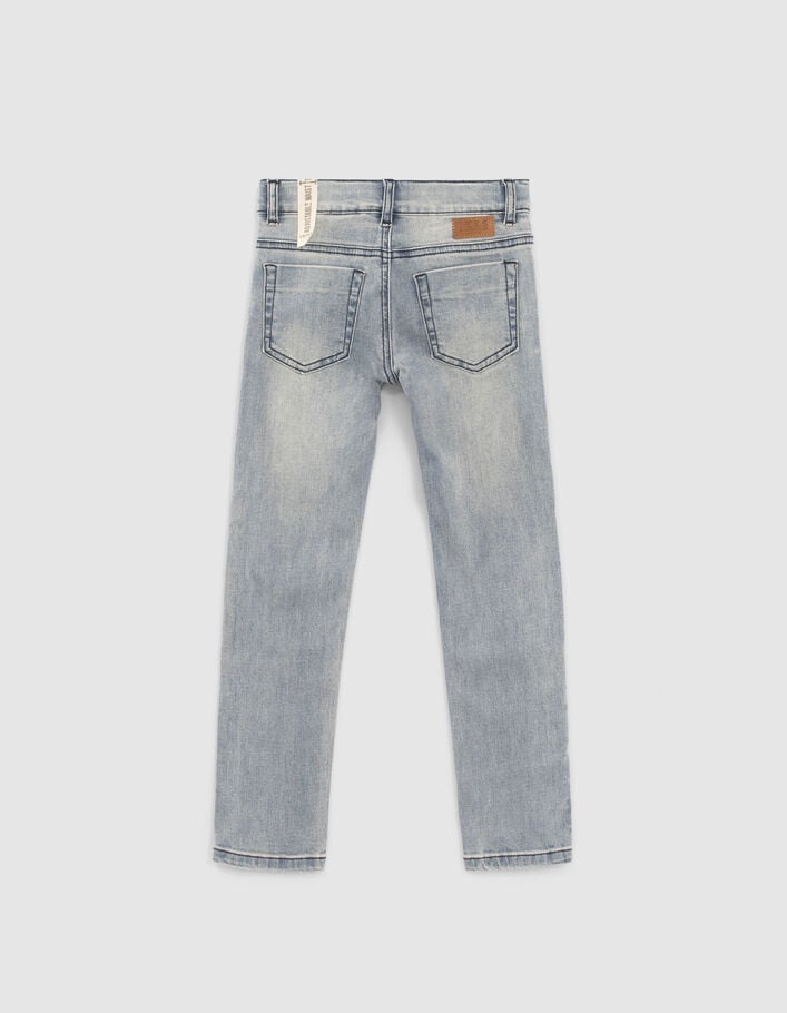 Boys’ blue slim jeans with woven belt-3