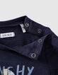 Navy T-shirt geborduurde espadrille biokatoen babyjongens -5