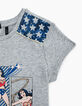 Graues Mädchen-T-Shirt Wonder Woman mit Comicmotiv-5