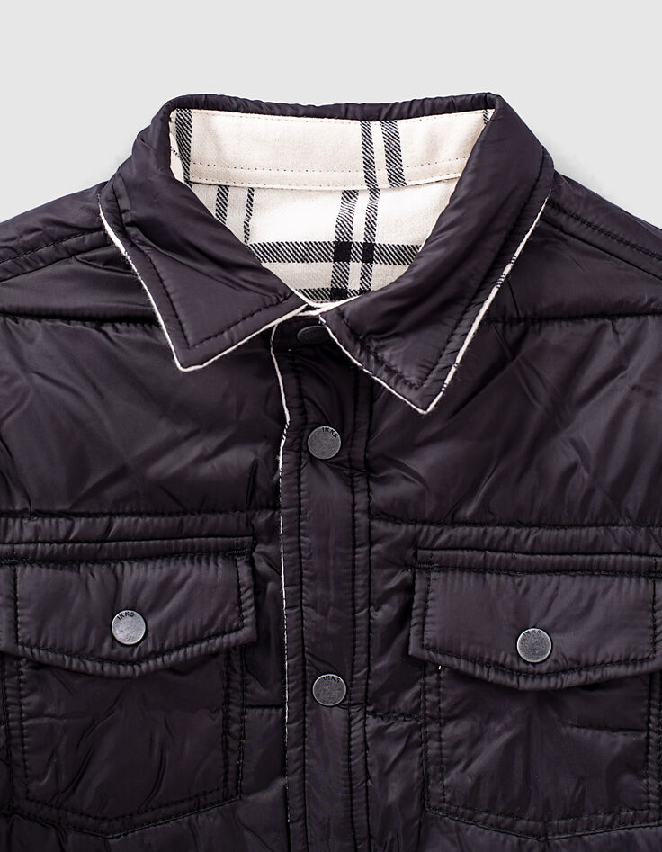 Jungenwendesteppjacke, Karos und Schwarz -3
