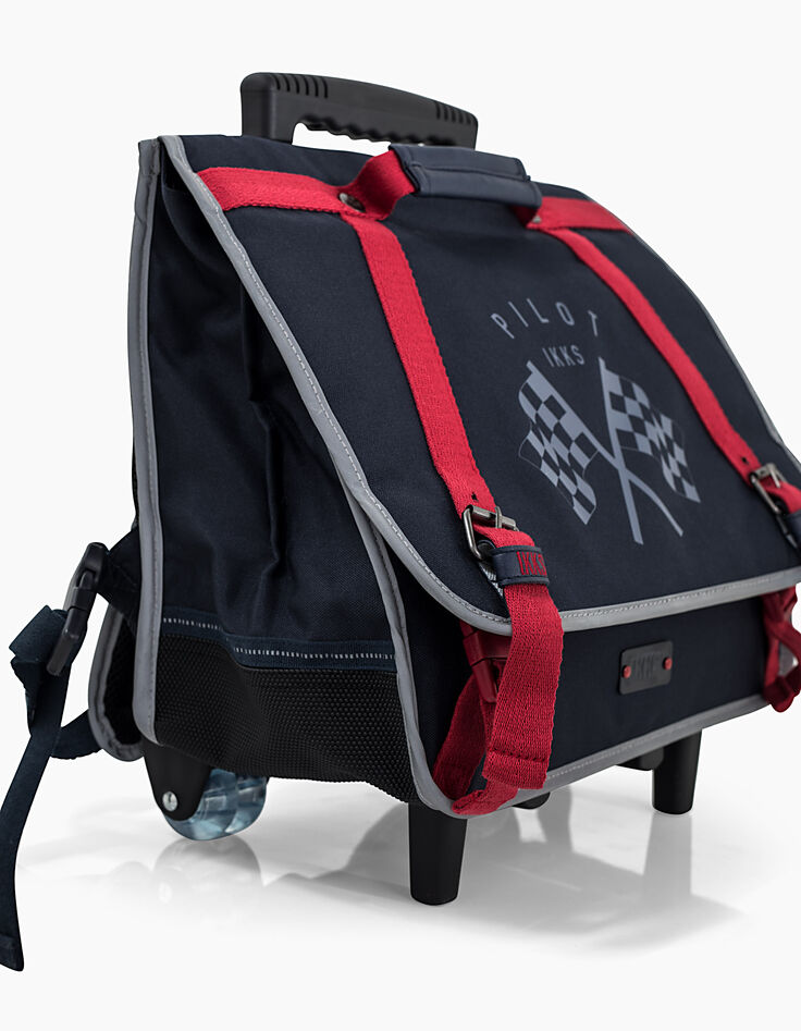 Boys’ 38cm navy IKKS Pilot trolley wheeled bag -2