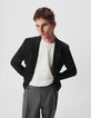 Schwarze UNTAILLIERTE Herrenanzugjacke Milano-Strick-8