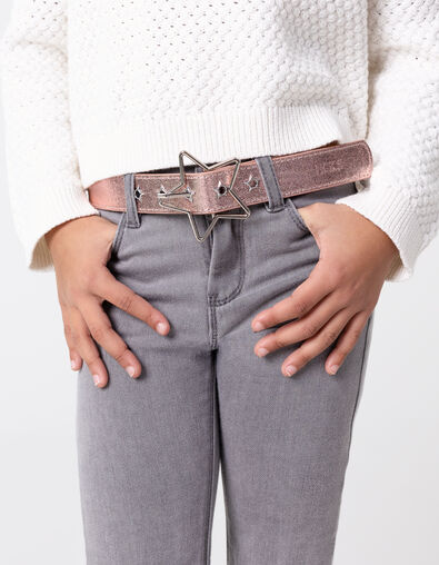 Metallic pink belt with star buckle for girl - IKKS