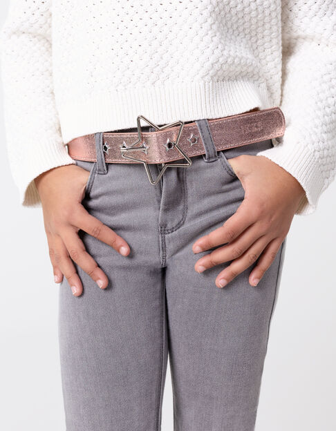 Ceinture rose métallisé boucle étoile fille - IKKS