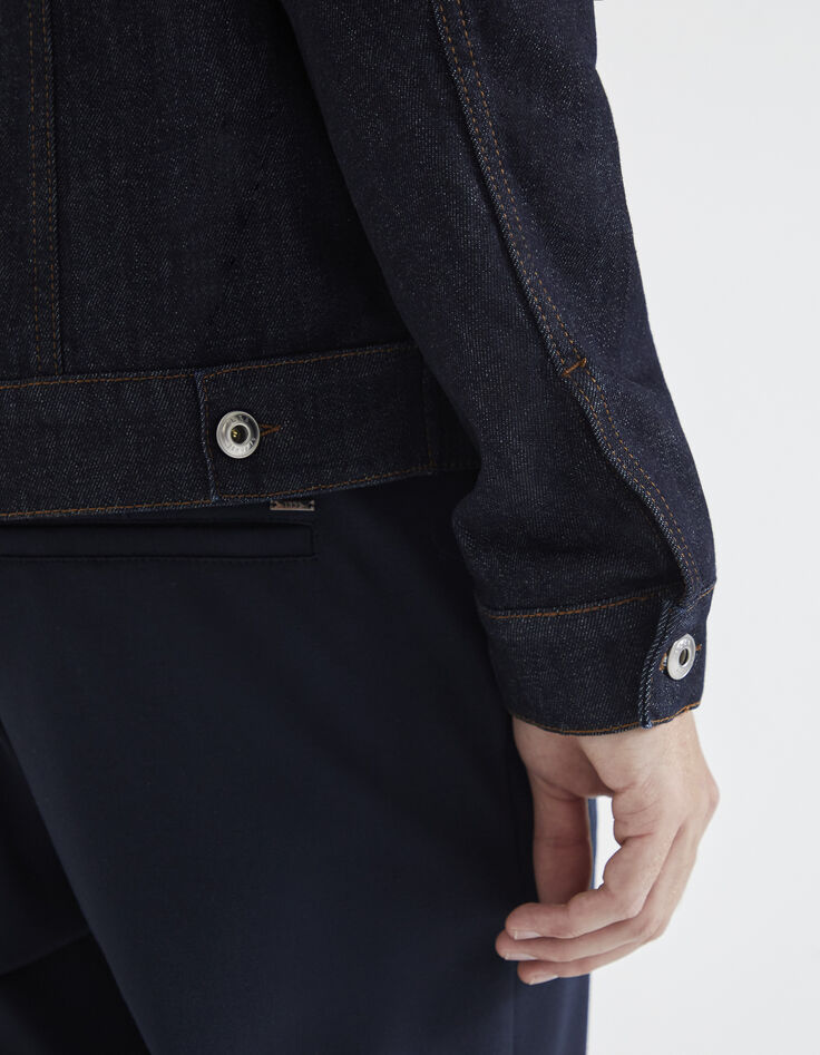 Veste en jean brut à surpiqures Homme-5