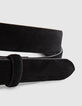 Men’s black suede thin belt-2