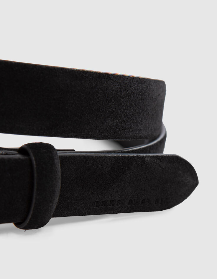 Men’s black suede thin belt-2