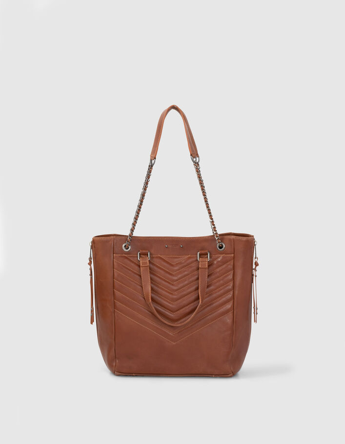 Sac cabas LE 1440 NOISETTE matelassé chevron femme - IKKS