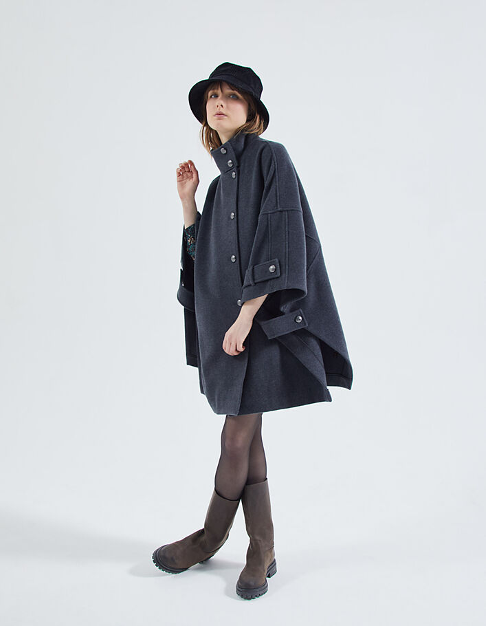 manteau cape laine femme