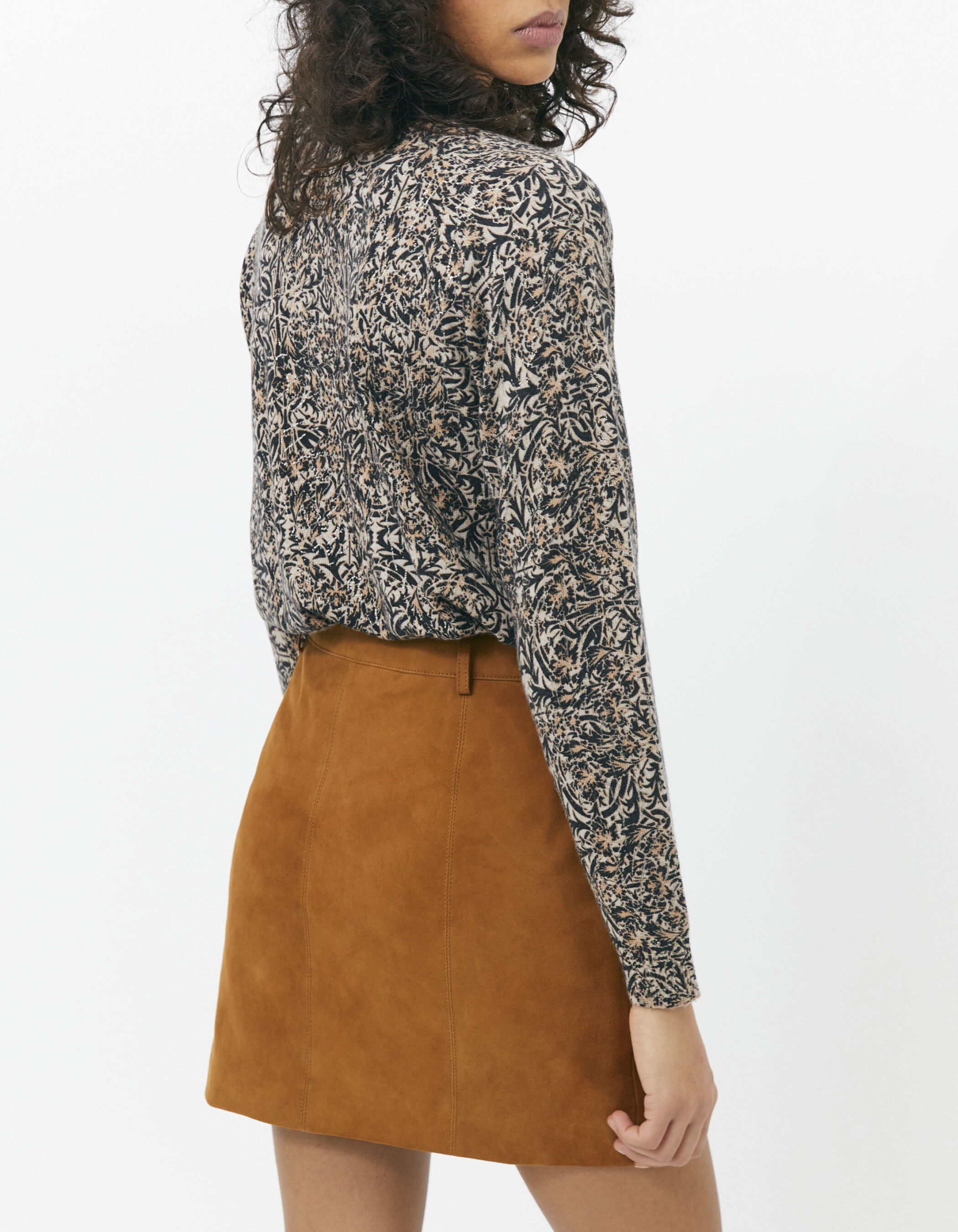 Women s brown suede straight skirt