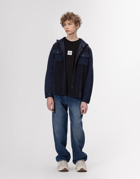 Sudadera con capucha azul marino de dos capas para niño - IKKS